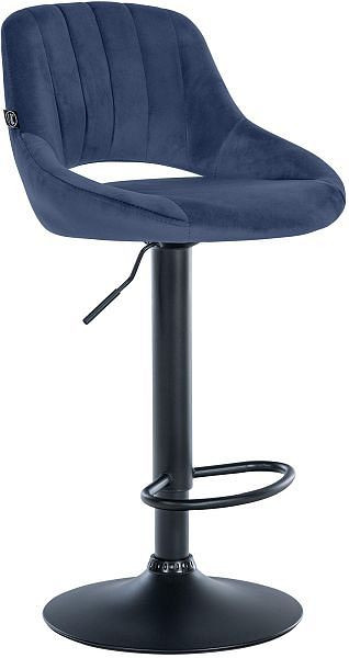 CLP Barhocker Milet Samt schwarz, blau, 322436, 4251756492748