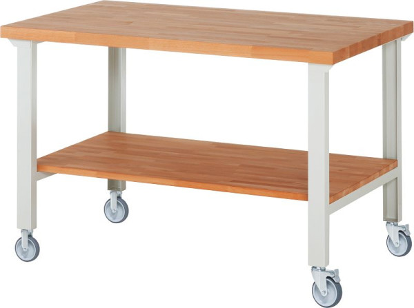 RAU Fahrbare Werkbank 7000-7, 1500x900x1000mm, je 2 Bockrollen und Lenkrollen, 05-7000-7-159B4S22.12
