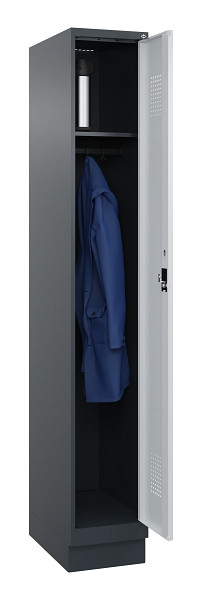 C+P Spind Evolo PLUS, mit Sockel, 1 Abteil, 1950x300x500mm, 7016/7035, Verschluss Zylinderschloss, Ablageböden 1, 049020-10 S10044
