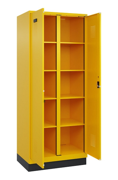 C+P Wäsche-Spind Evolo PLUS, mit Sockel, 2 Abteile, 1950x800x500mm, 1023/1023, Verschluss Zylinderschloss, 049022-22B S10049