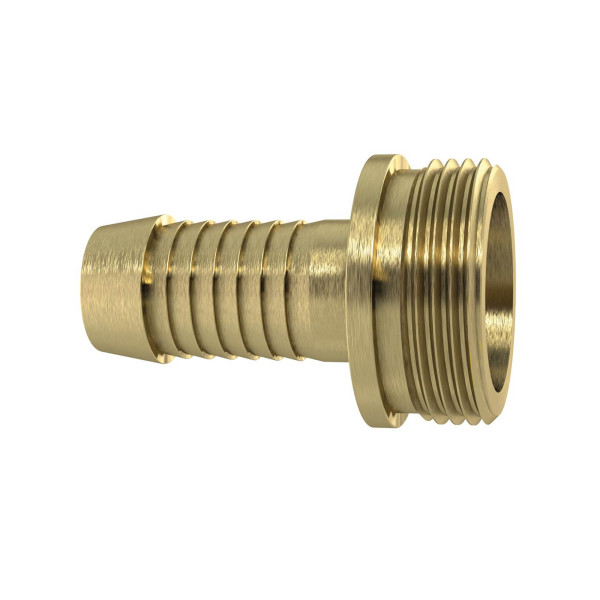 Riegler 1/3 Schlauchverschraubung G1/2x10, flachdichtendschwere Ausführung Messing blank, 146123