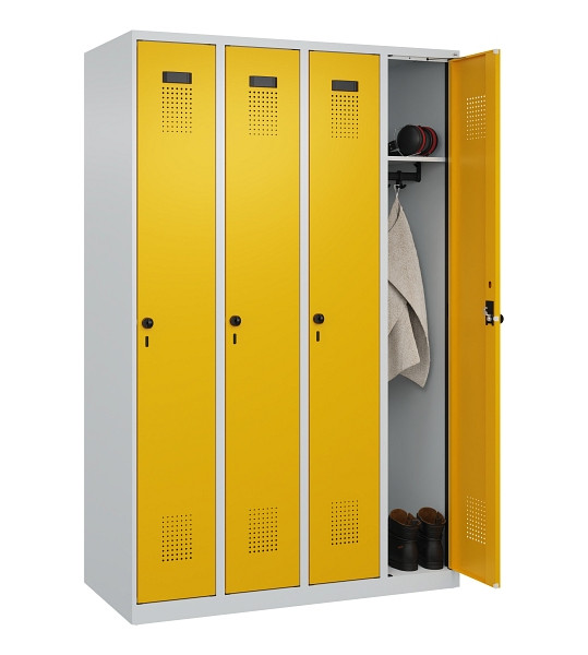 C+P Spind Evolo PLUS, 4 Abteile, 1850x1200x500mm, 7035/1004, Verschluss Drehriegel, Ablageböden 4, 049000-40 S10000