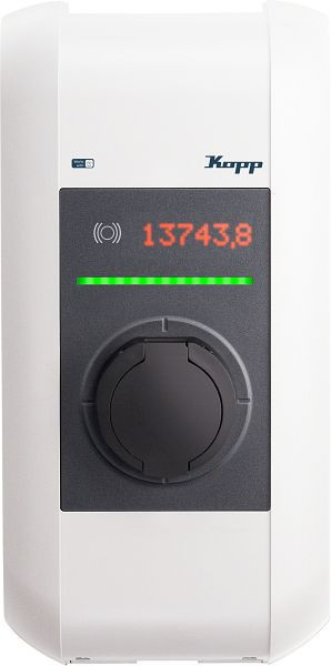 Kopp Ladestation KC, C-Serie (LadeStat.KC-P30-C.RFID), Normbuchse: Typ 2, 3-phasig bis zu 22kW Leistung, mit RFID-Freischaltung, 434003103
