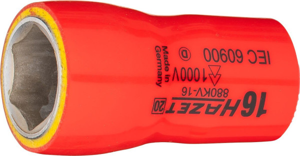 Hazet Steckschlüsseleinsatz, Sechskant, Vierkant hohl 10 mm (3/8 Zoll), 16 mm, Kurze Ausführung, 880KV-16