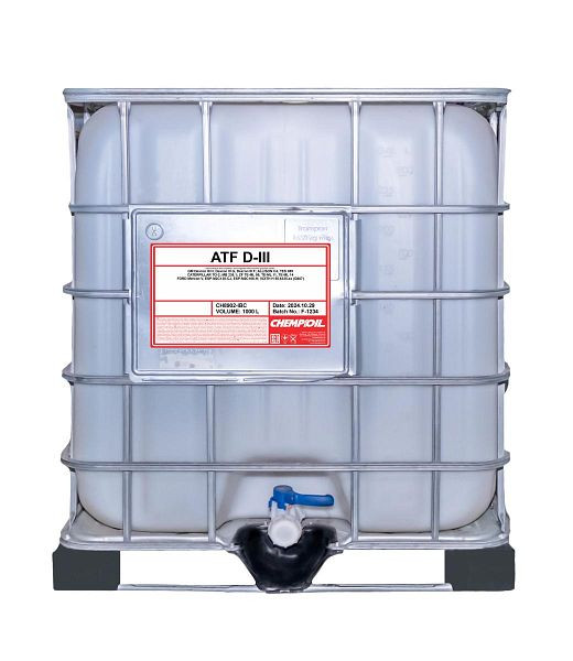 CHEMPIOIL Getriebeöl 8902 ATF D-III, VE: 1000 l, CH8902-IBC
