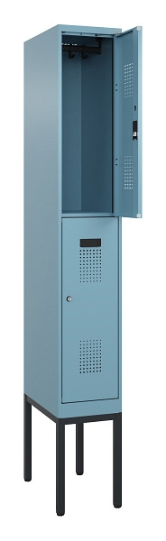 C+P Doppelstock-Spind Evolo PLUS, Gestell, 2 Fächer, 2120x300x500mm, 0010/0010, Zylinderschloss, 0493307-10 S10048