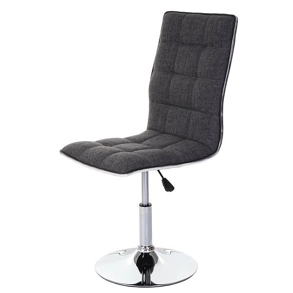 Mendler 2er-Set Esszimmerstuhl HWC-C41, Stuhl Küchenstuhl, höhenverstellbar drehbar, Stoff/Textil, grau, 46616