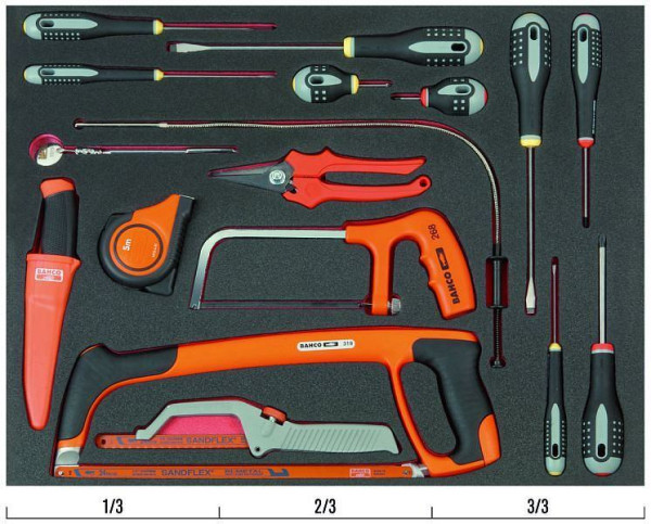 Bahco 3/3 Einlage, Ergo™ Schraubendrehern + Schneidwerkzeugen, 16-teilig, FF1A5023