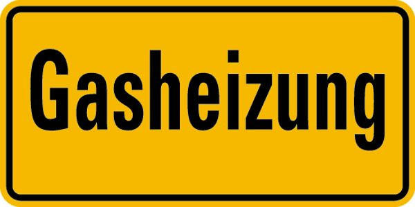 Schilder Klar Betriebsbeschilderung Gasheizung, 200x100 mm Folie selbstklebend, 304/61