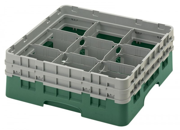 Cambro Spülkorb mit 9 Fächer Camrack® 13,2 cm Flaschengrün, 9S434119