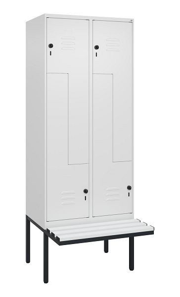 C+P Z-Spind Classic PLUS, Bank, 4 Abteile, 2120x800x815mm, 9016/9016, Drehriegel, 0800437-224 S10044