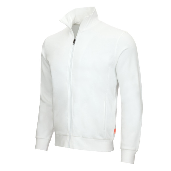 NITRAS MOTION TEX LIGHT, Sweatjacke, 70% Baumwolle / 30% Polyester, 300 g/qm, STANDARD 100 by OEKO-TEX®, Größe: XS, Farbe: weiß, VE: 15 Stück, 7020-1100-XS