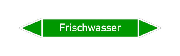 Schilder Klar Rohrleitungskennzeichen Frischwasser, 33000x90 mm Folie selbstklebend, 101426/90