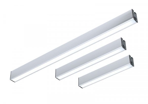 LED2WORK Arbeitsplatzleuchte PROFILED DC 1000mm, 5200-5700K, Abdeckung Mikroprismen, 23W, 24V DC, 150714-01