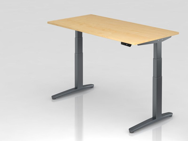 Hammerbacher Sitz-Steh-Schreibtisch elektrisch 160x80cm Ahorn/Graphit, Rechteckform, VXBHM16/3/GG