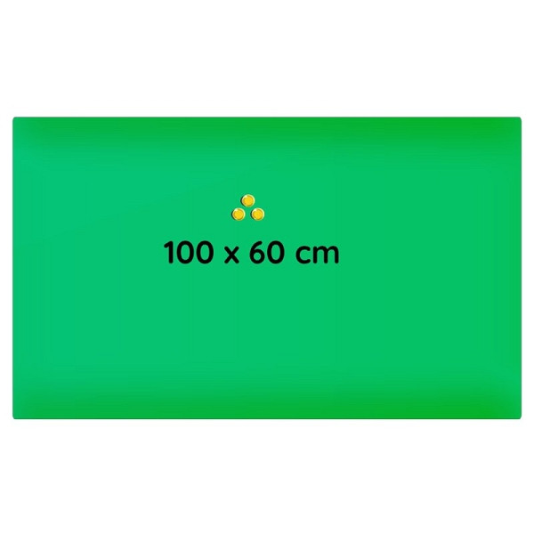 Lüllmann Glas Memoboard, 1000 x 600 x 40 mm, grün, 607432