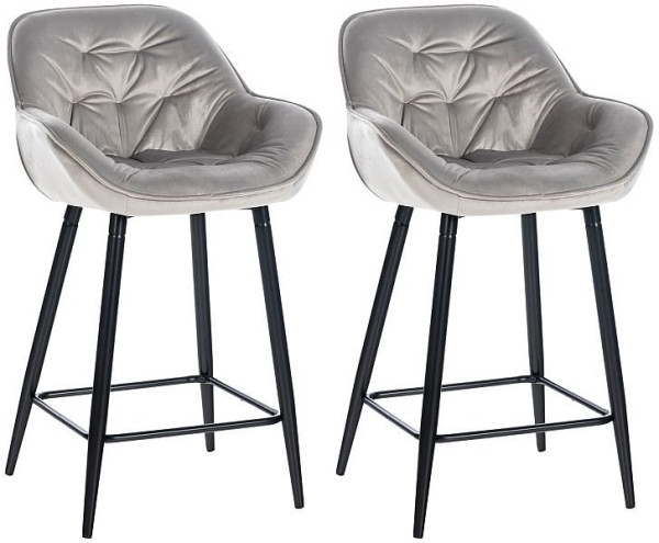 CLP Barhocker Gibson Samt, grau, VE: 2 Stück, 322234