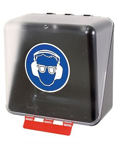 DENIOS Midibox zur Aufbewahrung von Augen- / Gehörschutz, transparent, 116487