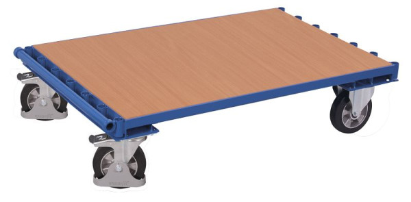 VARIOfit Plattenwagen ohne Bügel, Ladefläche: 1.200 x 800 mm, RAL 5010 enzianblau, Radsatz: Bereifung aus Elastikvollgummi, sw-1283