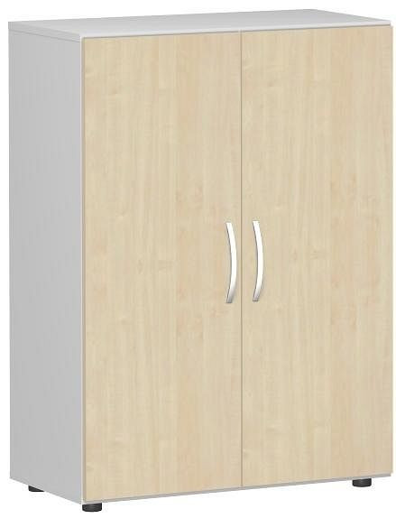 geramöbel Flügeltürenschrank mit Standfüßen, inkl. Türdämpfer, nicht abschließbar, 800x420x1104, Ahorn/Lichtgrau, S-383102-AL
