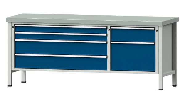 ANKE Werkbänke Kastenwerkbank, Modell 286 V, 2000 x 700 x 850 mm, RAL 7035/5010, ZBP 50 mm, 304.610