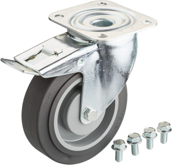 Hazet Lenkrolle, mit Feststeller, schwarz, Ø 125 mm, für Werkstattwagen Hazet Assistent 178 N, 178N-011