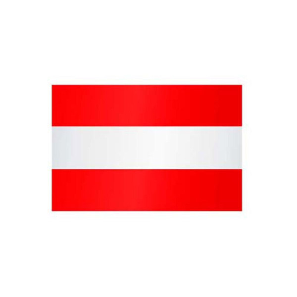 Stein HGS Länderflagge Österreich (ohne Wappen), 300 x 120 cm (Hochformat), mit Karabiner, FlagTop 160 g/m², für Fahnenmasten 7 m, mit Hohlsaum für Ø 4 cm Ausleger, 27361