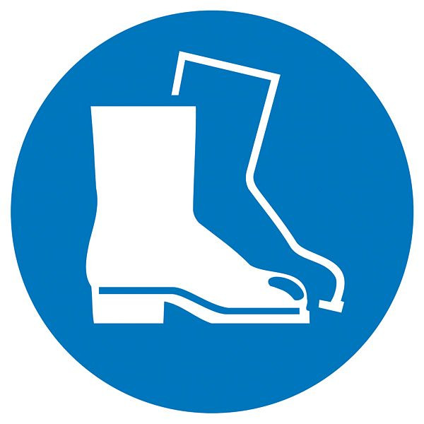SafetyMarking Gebotsschild, Fußschutz benutzen, Ø 20 cm, Folie, selbstklebend, 21.0489