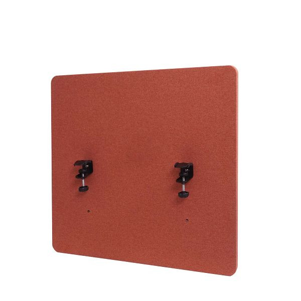 Mendler Akustik-Tischtrennwand HWC-G75, Büro-Sichtschutz Schreibtisch Pinnwand, doppelwandig Stoff/Textil, 60x65cm braun, 79527+71943