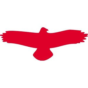 Moedel Piktogramm Vogel einzeln rot, Folie, 475x175 mm, 52398