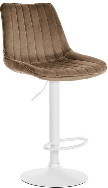 CLP Barhocker Toni Samt weiß, braun, 321557, 4251756484743