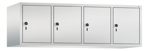 C+P Aufsatz-Garderobenschrank Evolo, 4 Abteile, H500xB1590xT500 mm, Lichtgrau, 48090-42 S10000