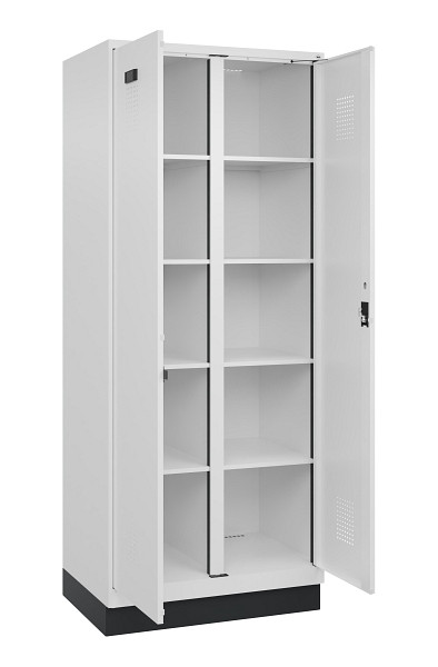 C+P Wäsche-Spind Evolo PLUS, mit Sockel, 2 Abteile, 1950x800x500mm, 9016/9016, Verschluss Zylinderschloss, 049022-22B S10047