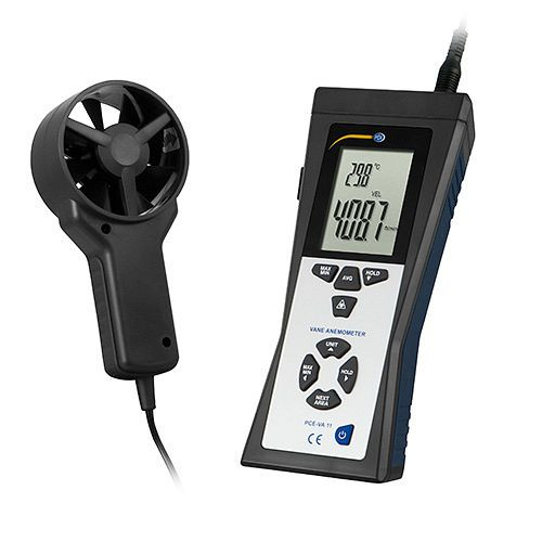 PCE Instruments Flügelradanemometer, Luftgeschwindigkeit und Volumenstrom, PCE-VA 11