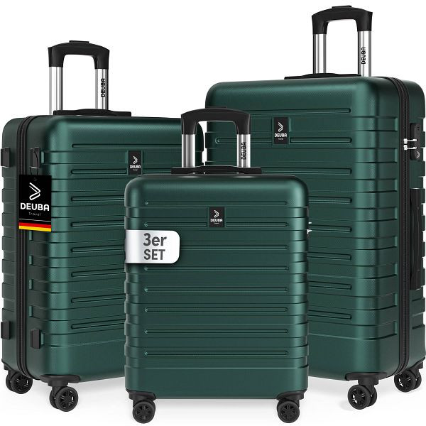 DEUBA Hartschalenkoffer New York Set 3-tlg Grün Rollen 360º ABS, 110279