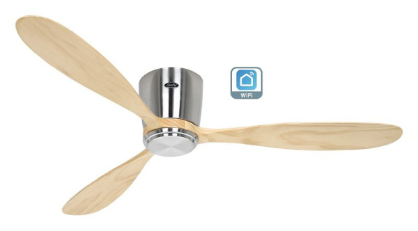 CasaFan Deckenventilator Eco Plano Wood Chrom gebürstet-Massivholz natur WiFi, 313287W