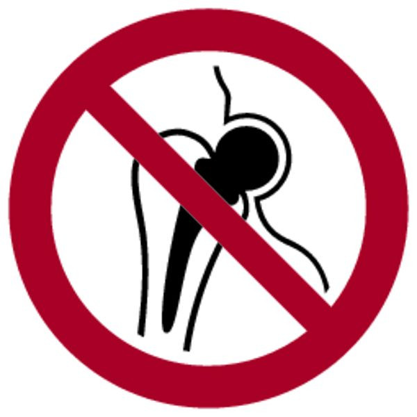 Schilder Klar Verbotszeichen Kein Zutritt für Personen mit Implantaten aus Metall DIN EN ISO 7010-P014, 200 mm Folie selbstklebend, 3024/62