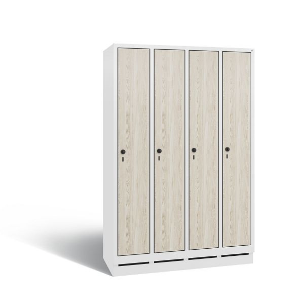 C+P Spind Evolo, 4 Abteile, H1800xB1190xT500 mm, Weiß/HPL Esche, 48020-40 S11004