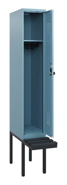 C+P Spind Evolo PLUS, 1 Abteil, 1950x300x815mm, 0010/0010, Drehriegel, Sitzfläche Kunststoff, 0490405-10 S10075