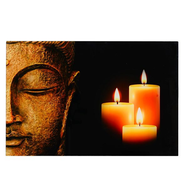 Mendler Glasbild T116, Wandbild Poster Motiv, 40x60cm, Buddha, 36756