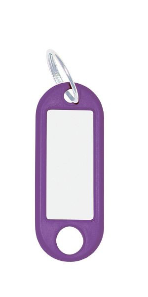 Eichner Schlüsselanhänger aus Kunststoff mit Ring 18 mm, inkl. Beschriftungsetikett, Farbe: Violett, VE: 1 Pack à 100 Stück, 9219-01383-090