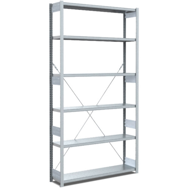 BITO Fachbodenregal Typ: EL Grundfeld 40mm-Boden Set /100kg 2499x996x324 6FB verzinkt, C1235-0005