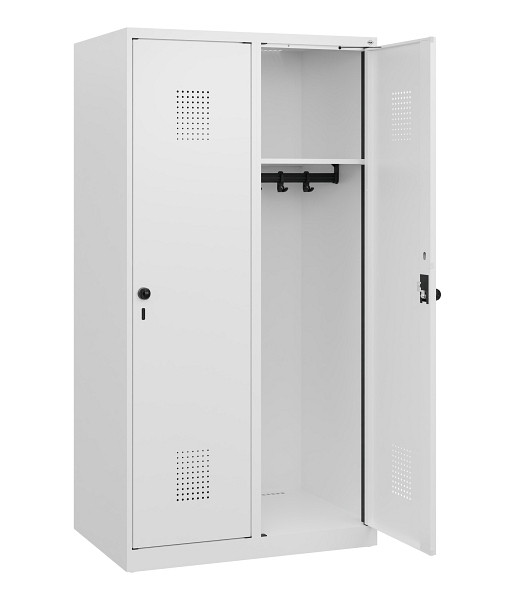 C+P Spind Evolo PLUS, 2 Abteile, 1530x800x500mm, 9016/9016, Drehriegel, 0490005-22 S10023