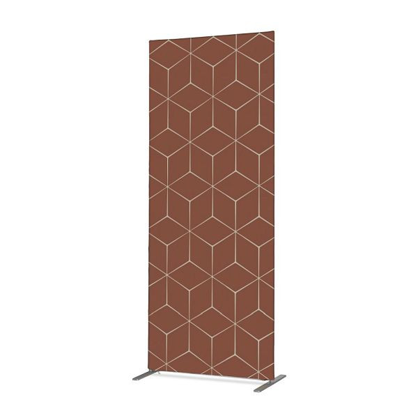 Showdown Displays Textil Raumteiler Deko 100-200 Doppel Hexagon Rost ECO, ZBSLIM100-200-DSI17ECO