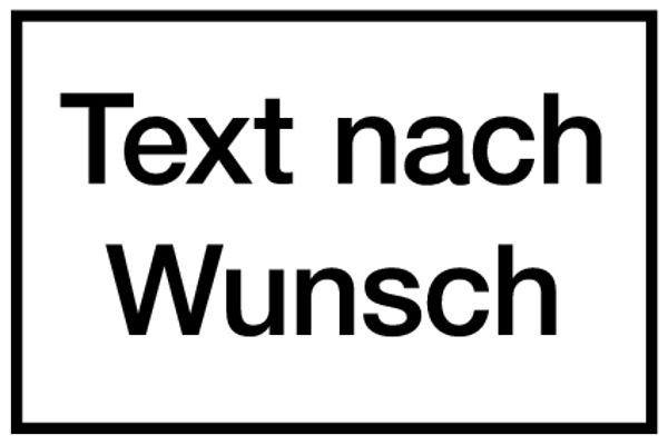 Schilder Klar Aluminum Verbundplatte, Grund weiß, Schrift schwarz, Rand schwarz, 200x150x2 mm Aluverbund, 931/10