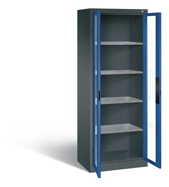 C+P Werkzeugschrank Acurado, H1950xB700xT500mm, Farbe: Anthrazitgrau / Enzianblau, Muldengriff, 8911-055 S10044
