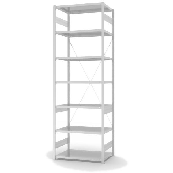 hofe AntiBac Grundregal, zerlegt, 7 Böden 3000 x 600 x 1000 mm, Antibakterielle Beschichtung in weiß (ähnlich RAL 9016), HKG30610ANT