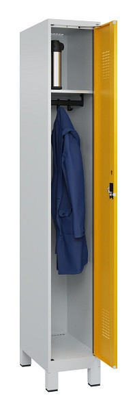 C+P Spind Evolo PLUS, mit Füßen, 1 Abteil, 1950x300x500mm, 7035/1004, Verschluss Zylinderschloss, Ablageböden 1, 049010-10 S10028