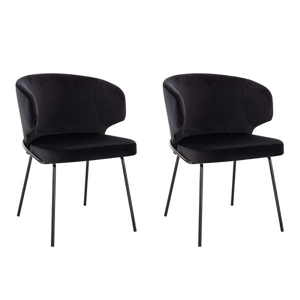 HOME DELUXE Esszimmerstuhl AMARA Samt Schwarz - Stückzahl: 2, 56001