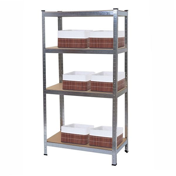 Mendler Schwerlastregal HWC-D67, Werkstattregal, 160x80x40cm Traglast bis 320kg mit 6x Aufbewahrungskorb HWC-C21, verzinkt, 64085+6x61223